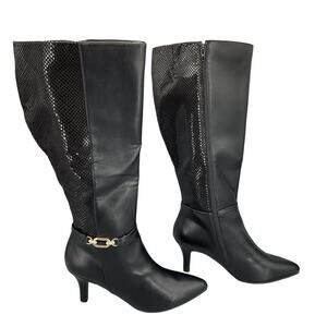 NEW Karen Scott Women’s Freyln Comfort Insole Knee High Boots Black Size 10M